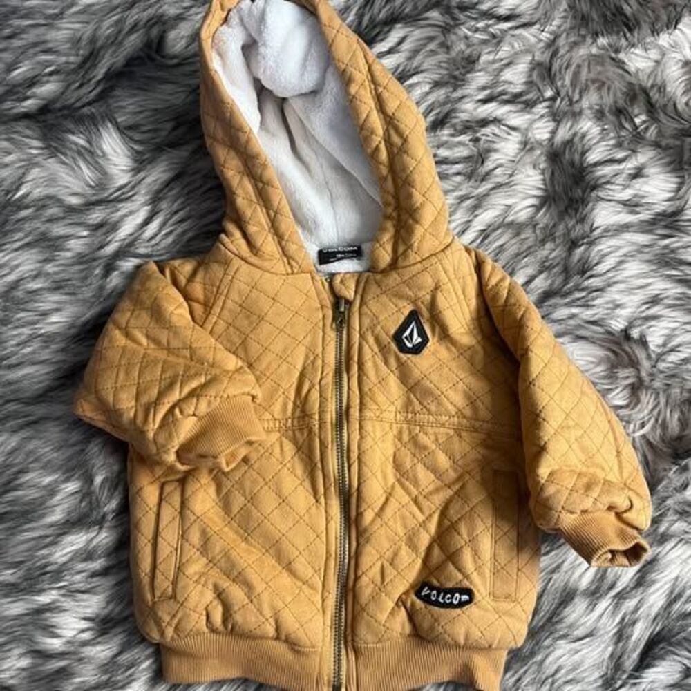 Volcom Mustard Yellow Quilted Hoodie 18M